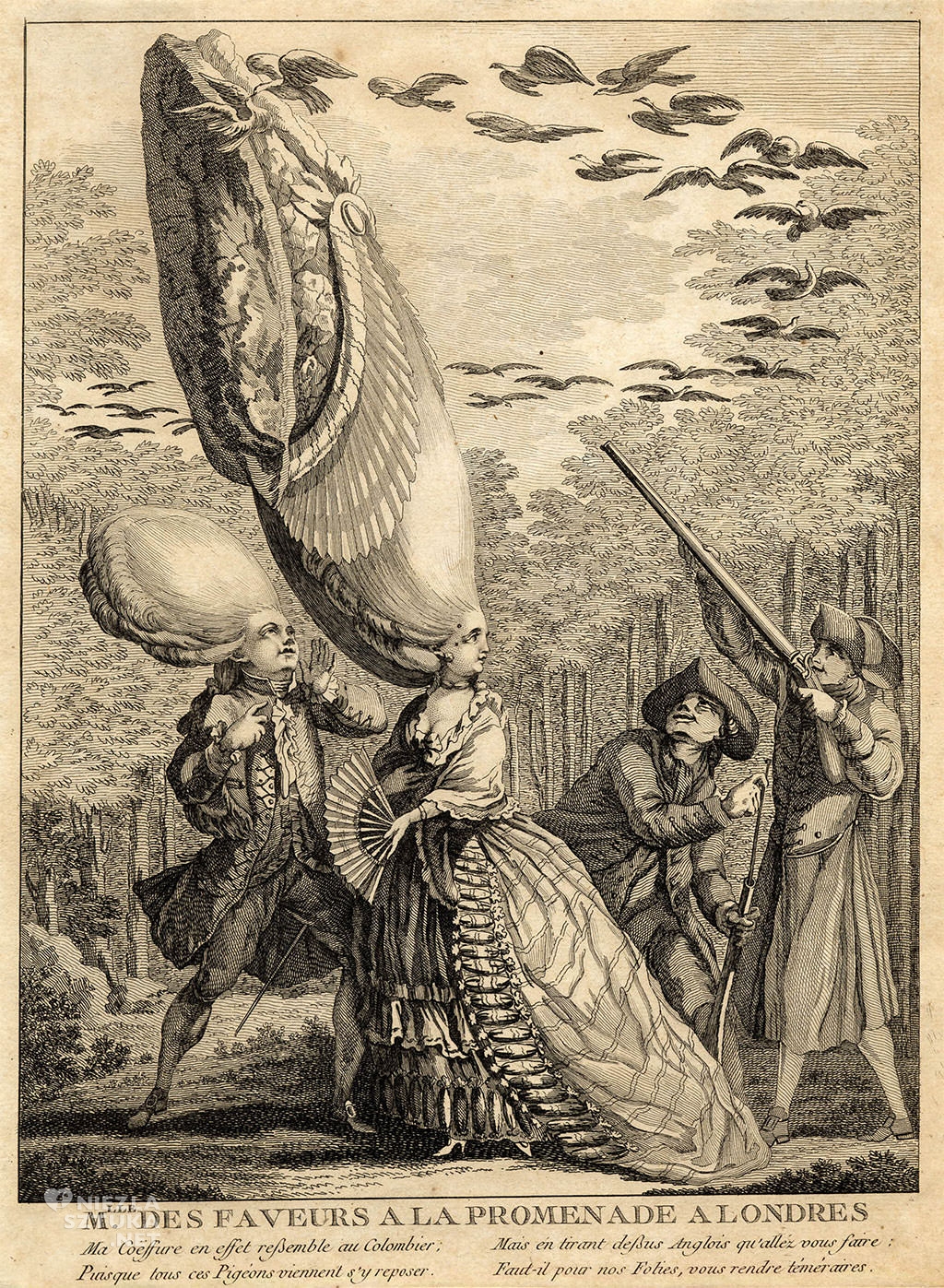 Anonim Panna des Faveurs na spacerze w Londynie, Francja, lata 70-te XVIII wieku, British Museum, Londyn