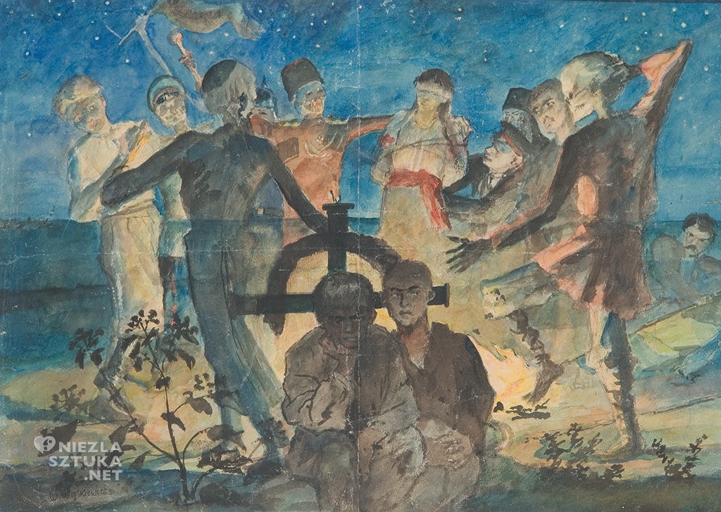 Witold Wojtkiewicz, Zaduszki, malarstwo, sztuka polska, secesja, Niezła Sztuka