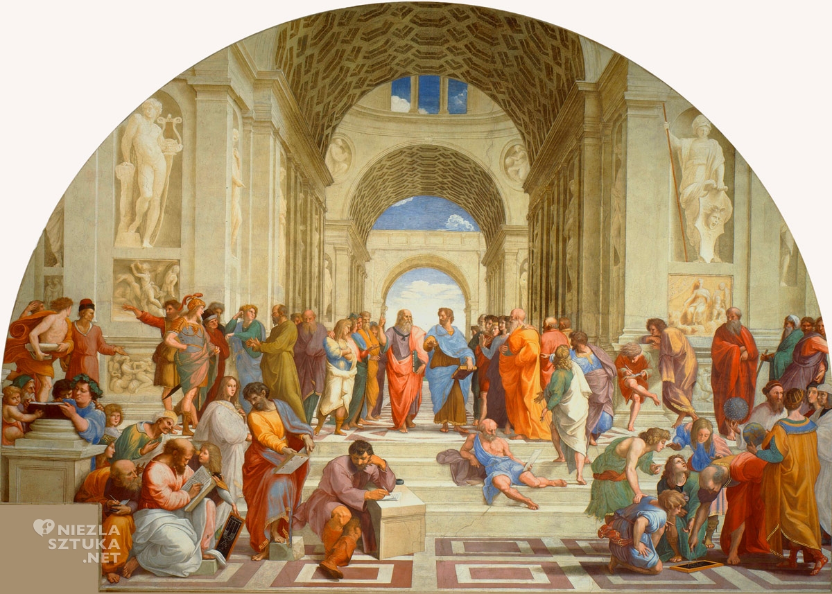 Rafael Santi, Szkoła ateńska, 1509-1511, Fresk, Stanza Della Segnatura, Watykan