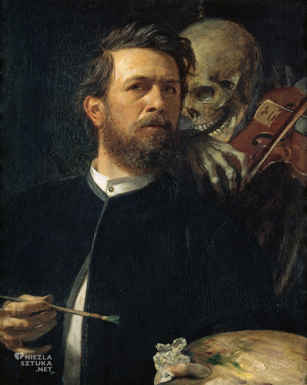 Arnold Böcklin, Autoportret ze śmiercią grającą na skrzypcach | 1872, Alte Nationalgalerie, Berlin, Niezła sztuka