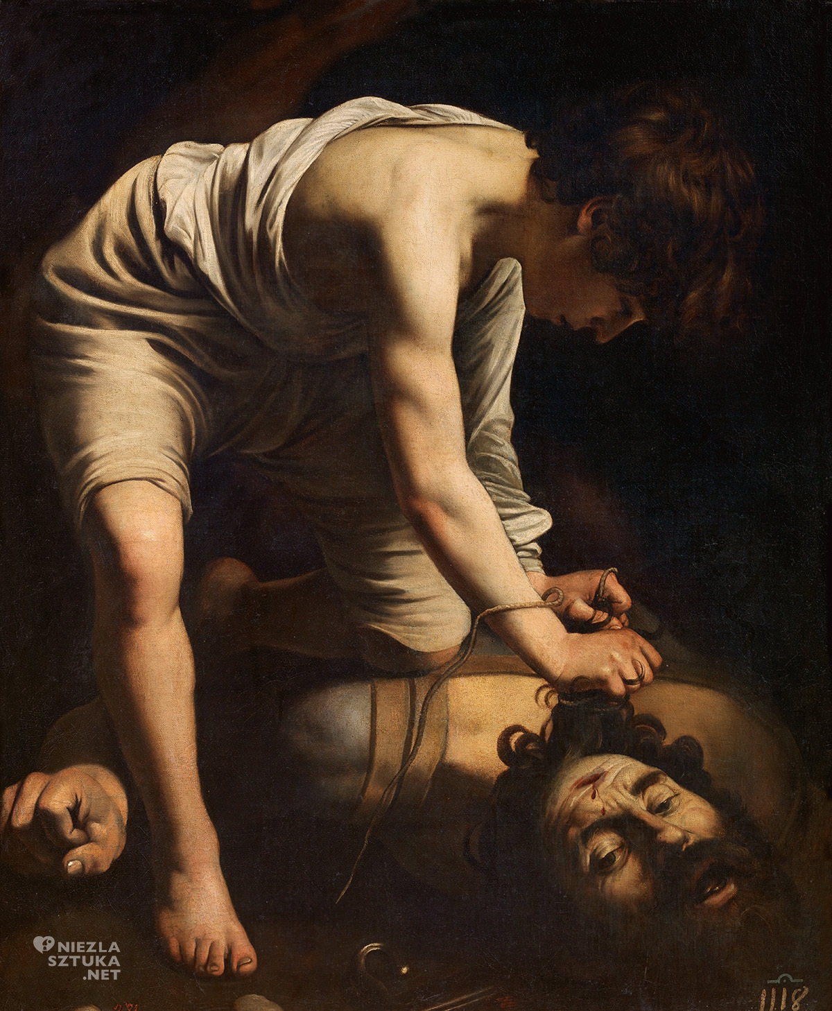 Caravaggio, Dawid z głową Goliata, barok, malarstwo europejskie, Prado, Niezła Sztuka