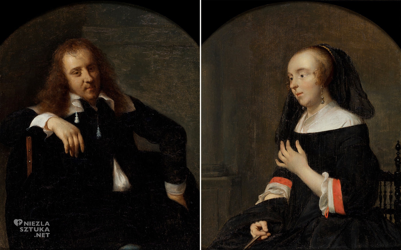 Gabriël Metsu, Autoportret, Portret żony artysty, Isabella de Wolff, sztuka niderlandzka, Niezła Sztuka