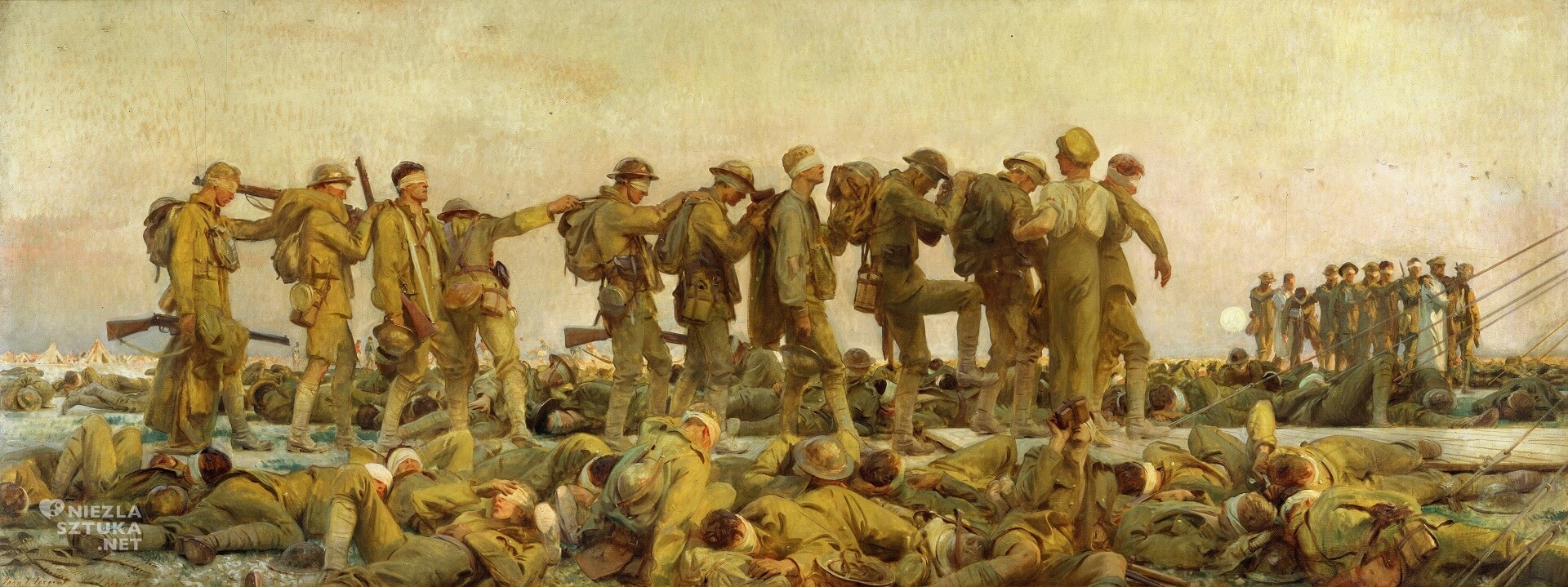 John Singer Sargent, Gassed, amerykański artysta, wojna, sztuka, Niezła Sztuka