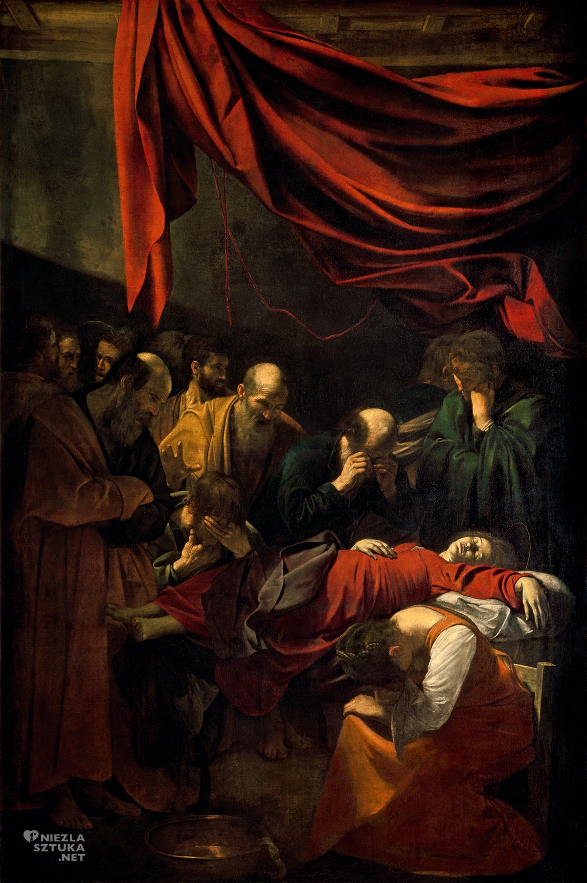 Caravaggio, Śmierć Marii, Zaśnięcie Maryi, sztuka religijna, barok, Niezła Sztuka