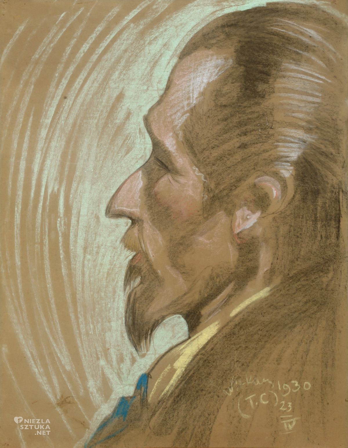 Stanisław Ignacy Witkiewicz, Witkacy, Portret Józefa Fedorowicza, pastel, sztuka polska, Niezła sztuka