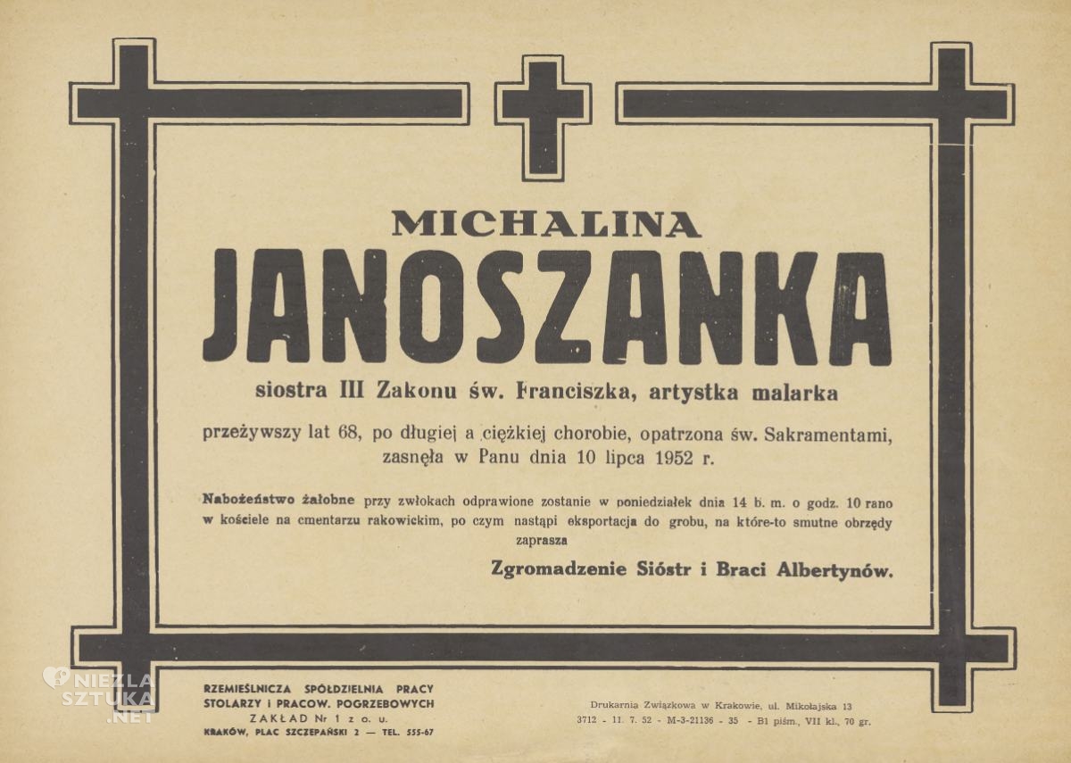 Michalina Janoszanka, nekrolog, niezła sztuka