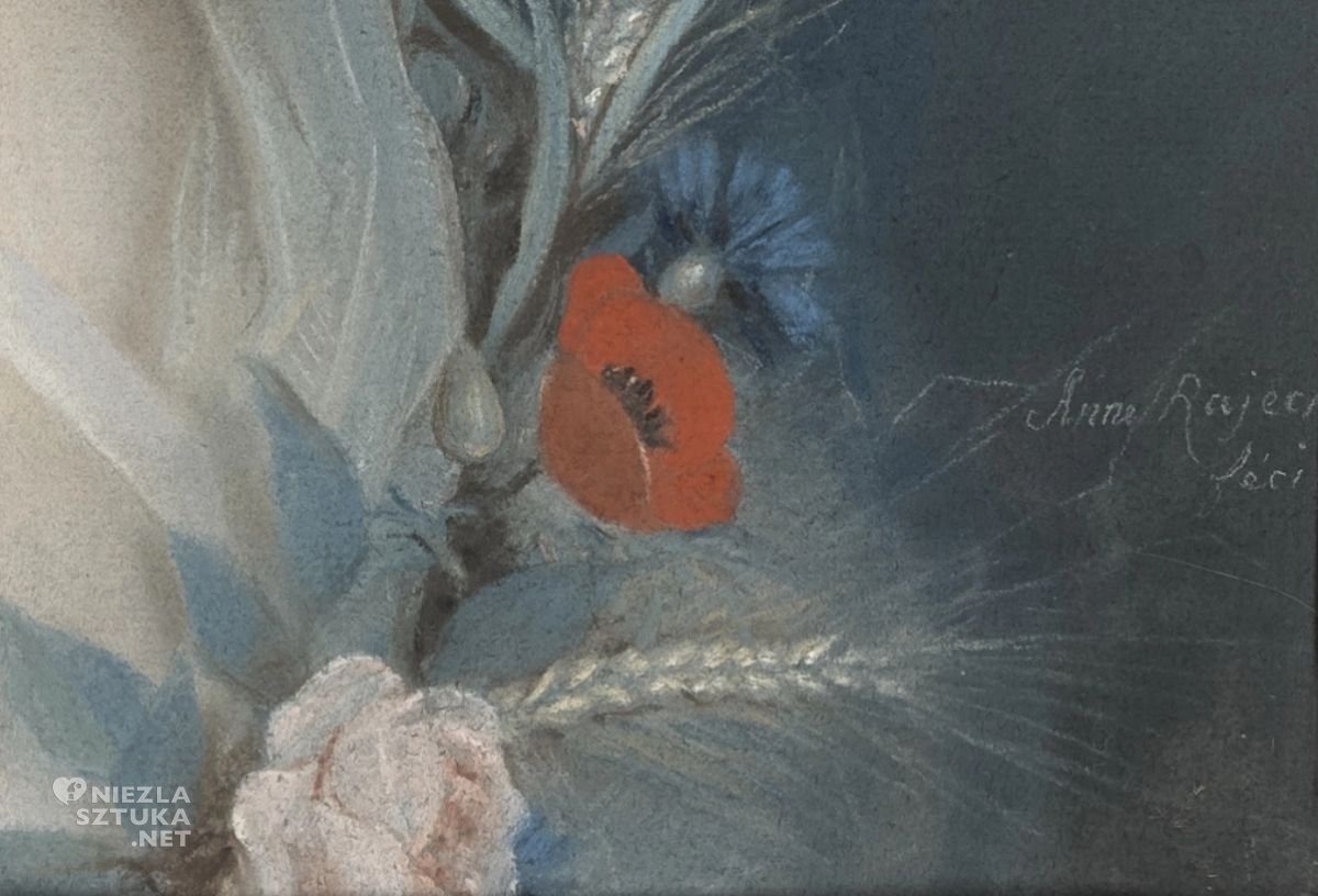 Anna Rajecka, Lato, Zamek w Łańcucie, sygnatura, podpis, detal, kobiety w sztuce, sztuka polska, pastel, papier, niezła sztuka