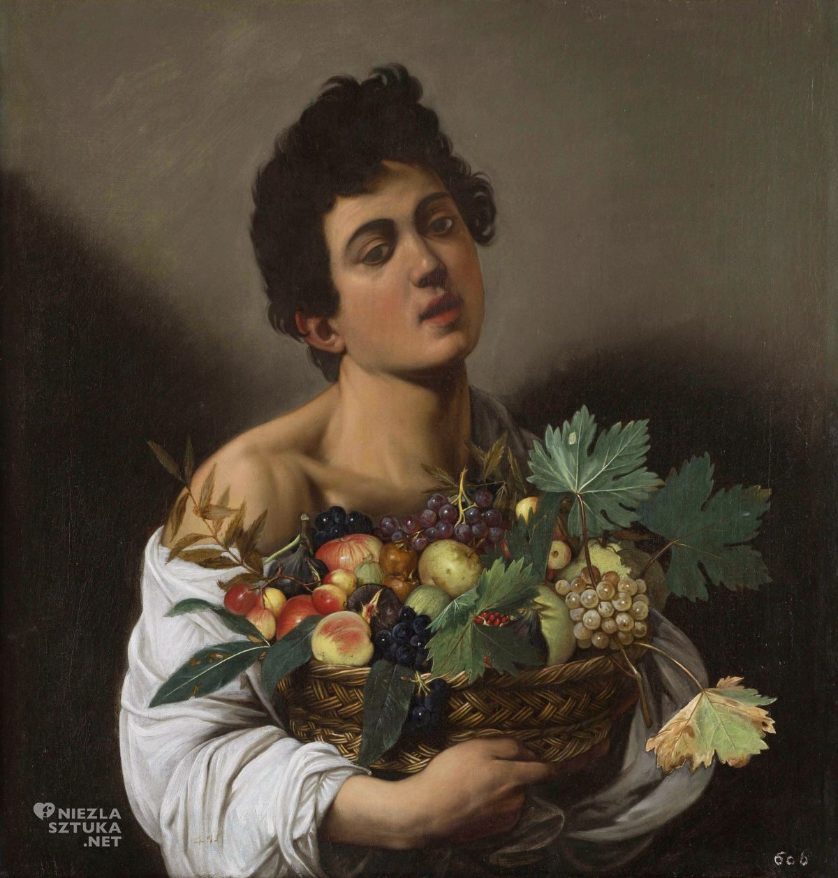 Caravaggio, Chłopiec z koszem owoców, malarstwo włoskie, niezła sztuka